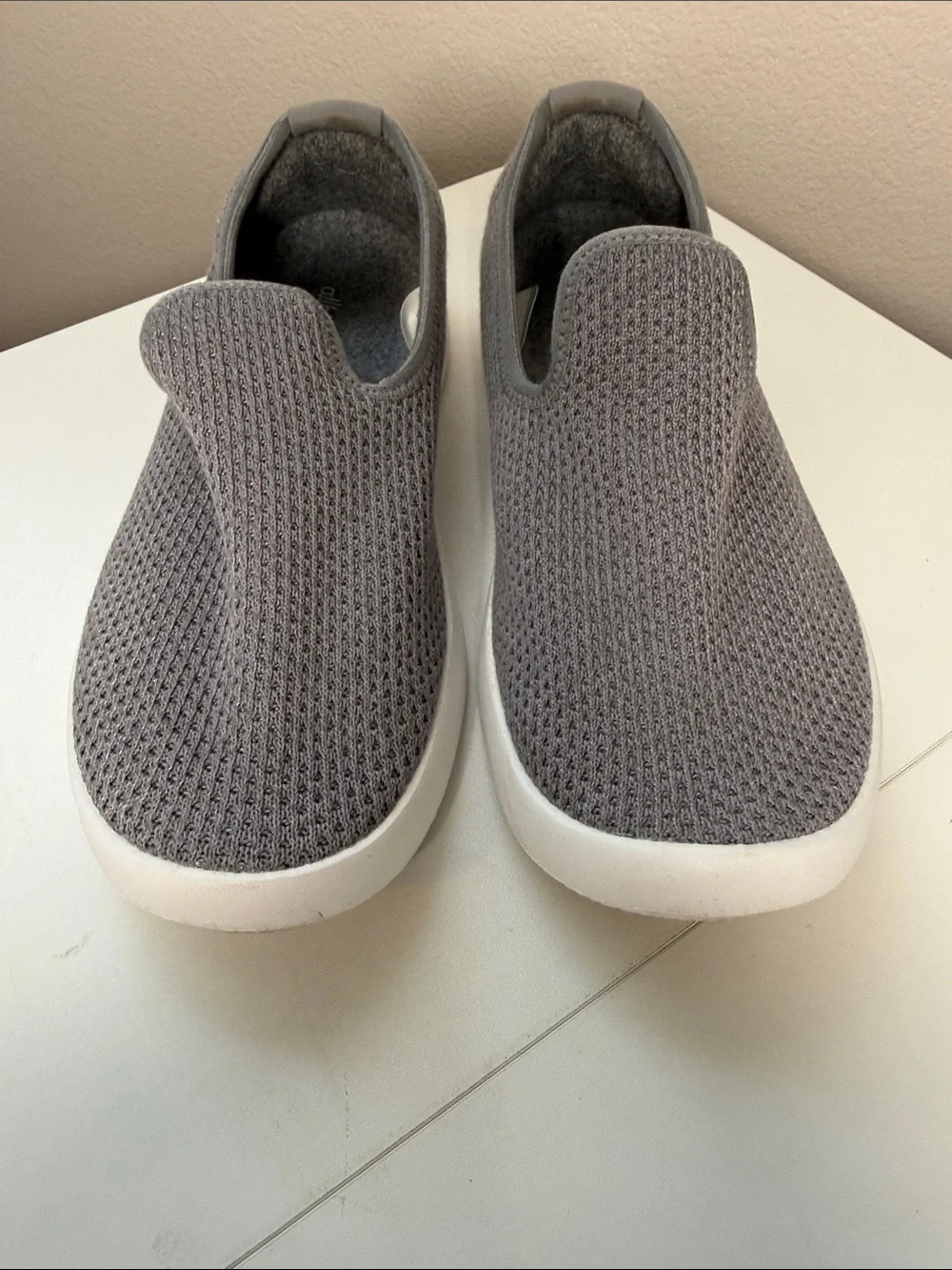 allbirds Women’s Slip-On Knit Sneakers - Gray with White Sole